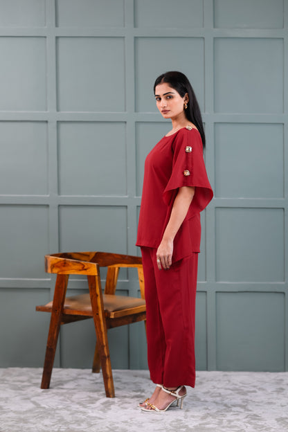 AURORA SHOULDER EMBELLISHED CO-ORDSET